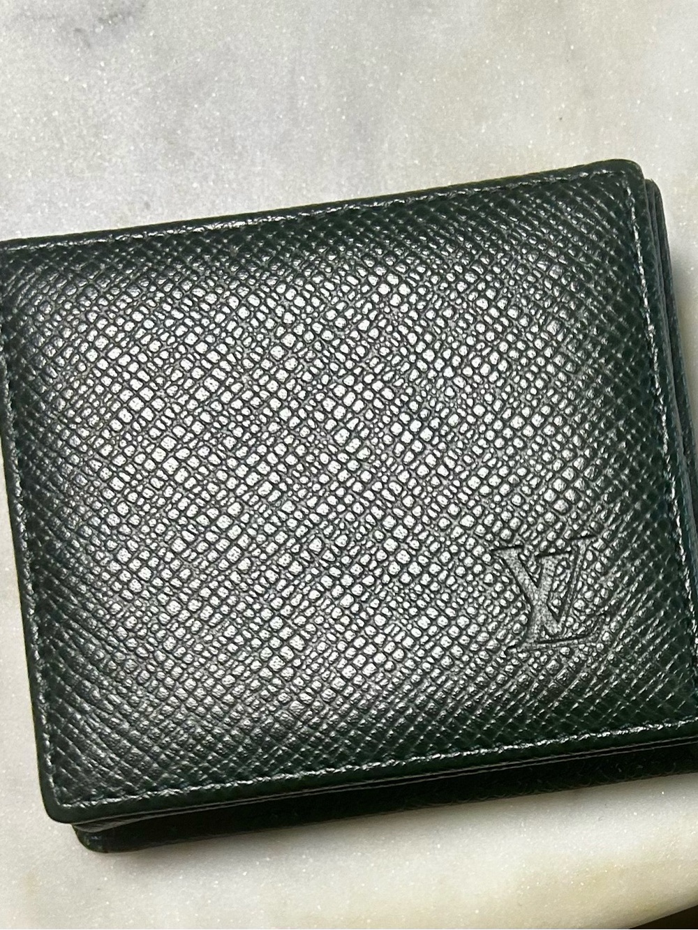 Louis Vuitton Men’s Black Textured Leather Coin Wallet